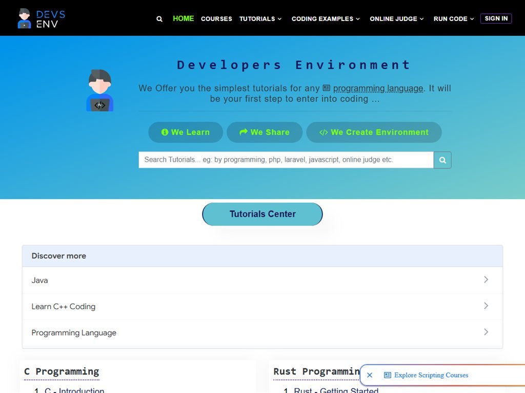 DevsEnv ➤ Developers Learning Platform